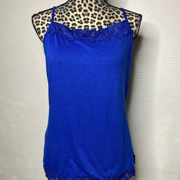Maurices Tops - Maurice’s Elegant Blue Lace Trim Women's Top